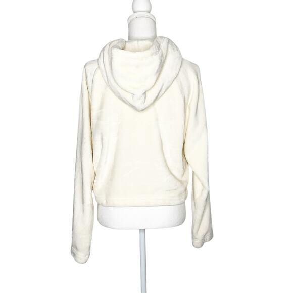 Hollister Cream Microfleece Fleece Hoodie Sweatshirt Pockets XS - Picture 6 of 9